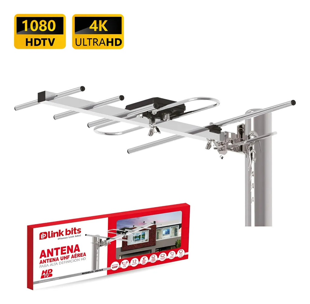 Antena Hd Exterior Linkbits Para Tv Digital Con Tv Cable 10m HD001