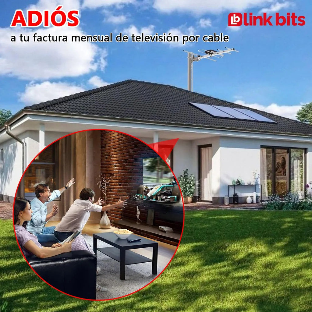 Antena Hd Exterior Linkbits Para Tv Digital Con Tv Cable 10m HD001