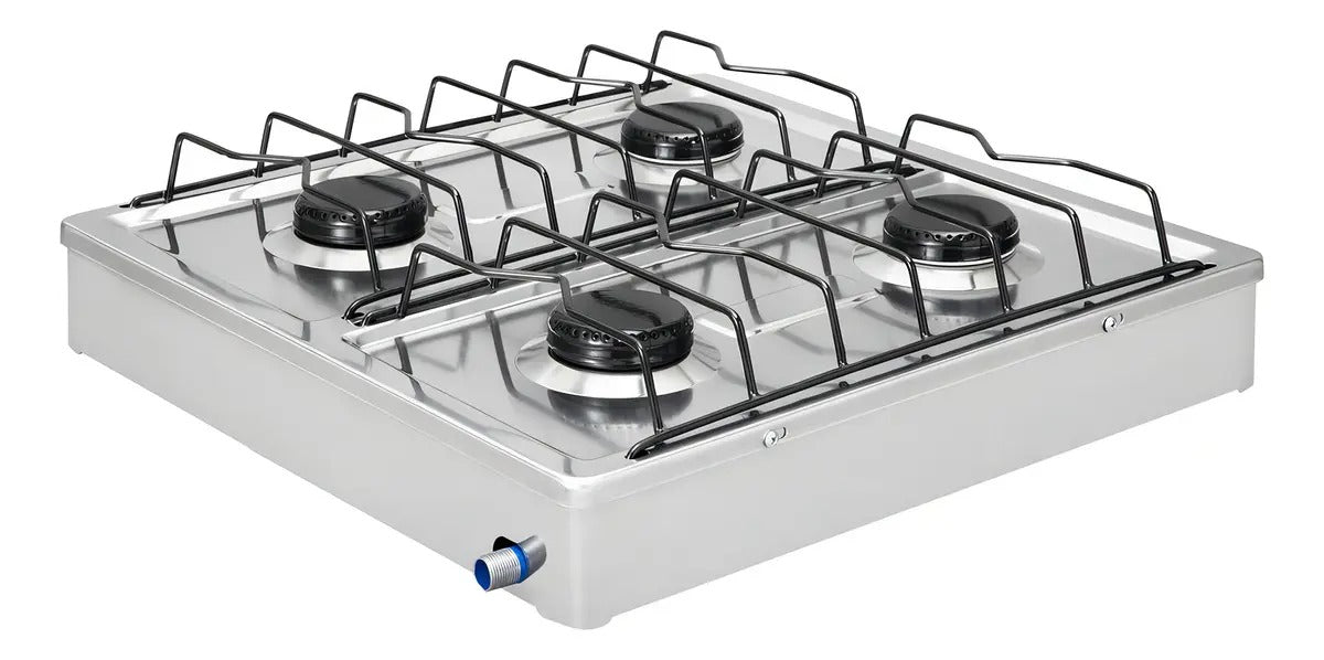 Estufa a Gas L.P. De 4 Quemadores Cuerpo y Cubierta de Acero Inoxidable, 313
