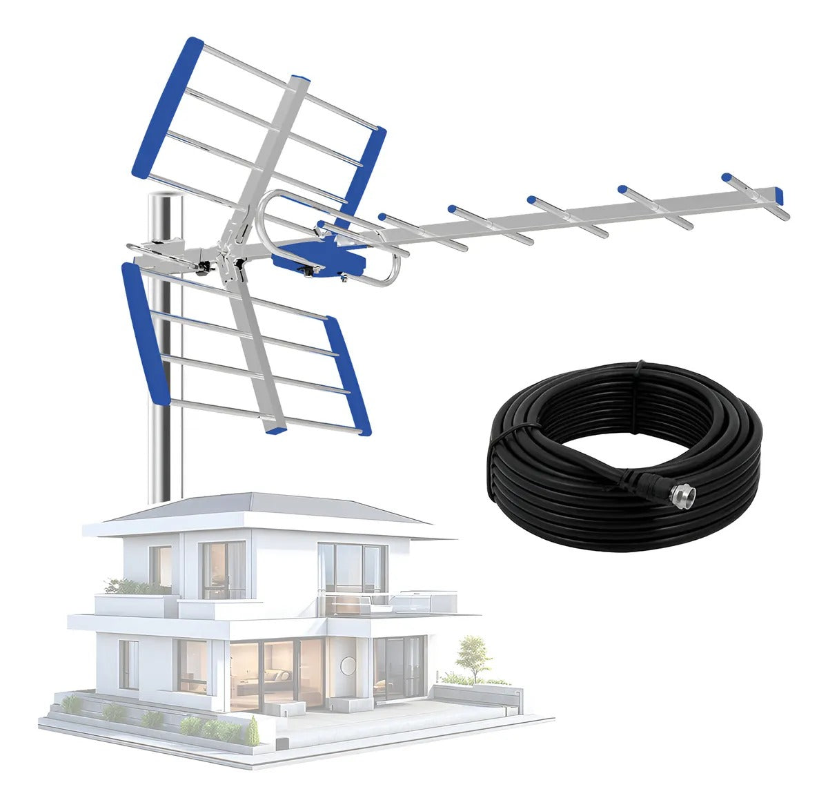 Antena Hd Exterior Link Bits Para Tv De 15 Elementos Exhd03